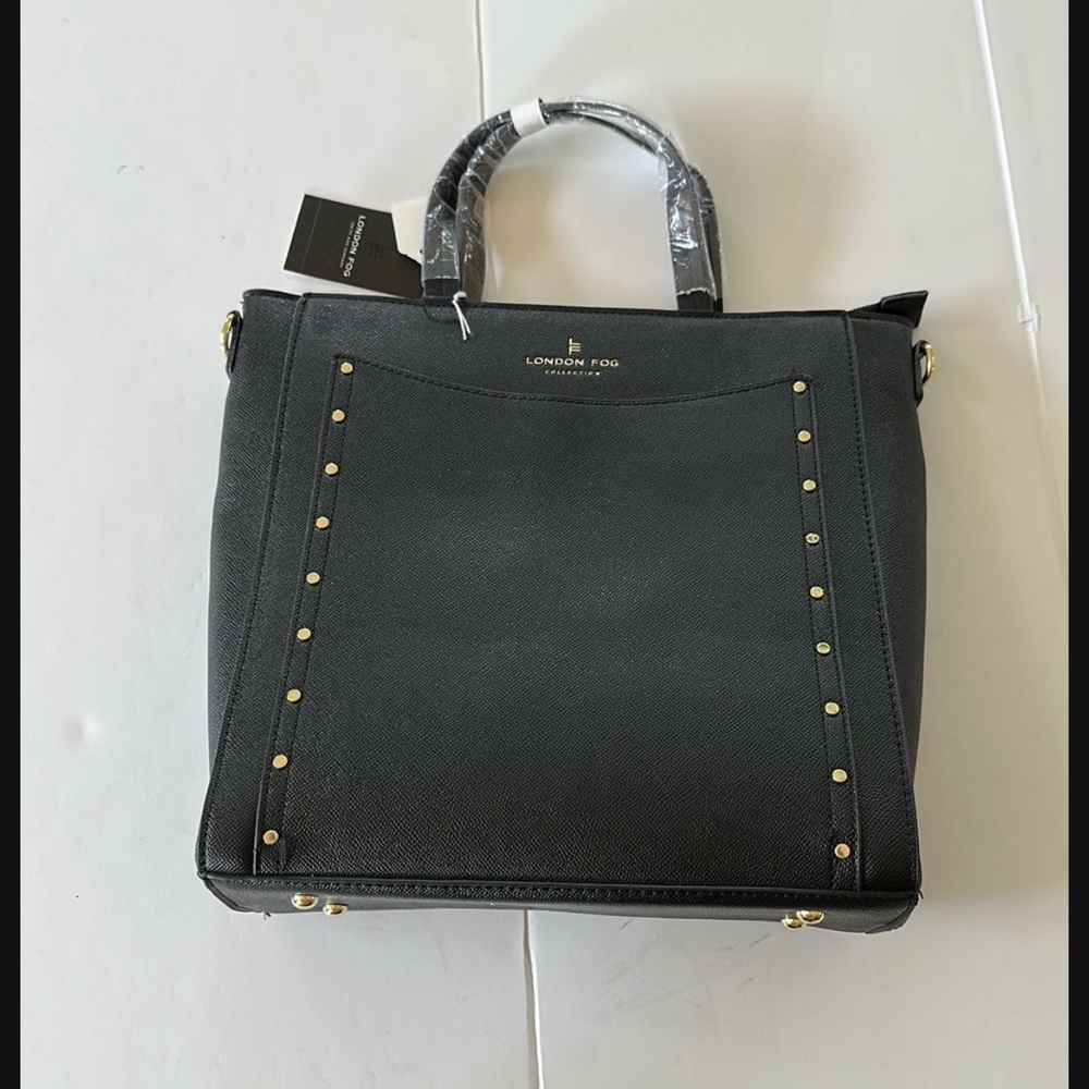 London Fog Back Sophia Studded Tote New